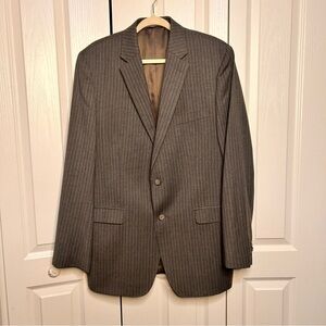 Lauren Ralph Lauren Gray Pinstripe 2 Piece Wool Suit Mens Blazer 46L Pants 39x33